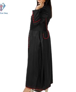 Women Clergy Robe Black with Red