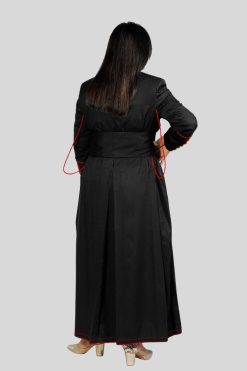 Women Clergy Robe with Bold Red Trim & 33 Buttons