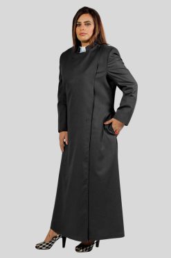 Black Anglican Cassock for Women with Clean Cut