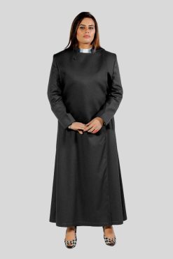 Black Anglican Cassock for Women with Clean Cut