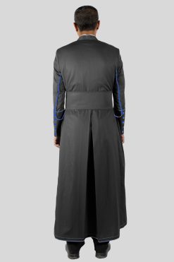 Black Cassock Blue Trim