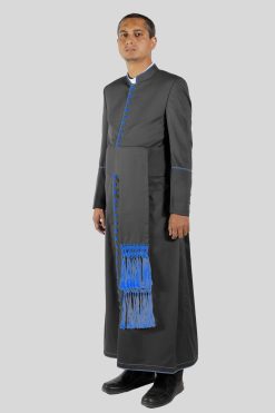 Black Cassock Blue Trim