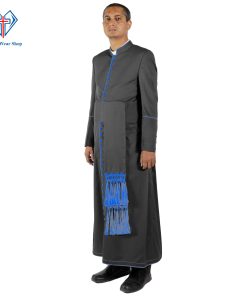 Black Cassock Blue Trim