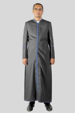 Black Cassock Blue Trim