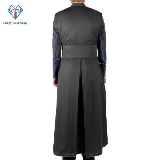 Black Cassock Blue Trim