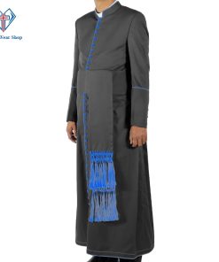 Black Cassock Blue Trim