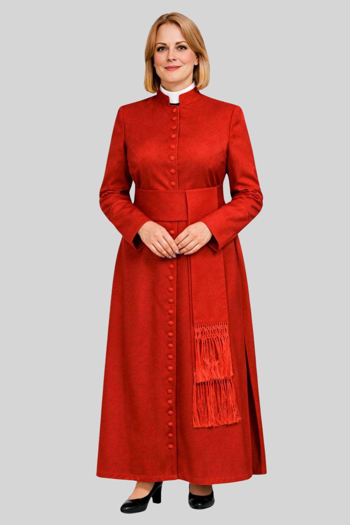 Cardinal Women’s Red Cassock with Red Trim2 Cardinal Women's Red Cassock with Red Trim