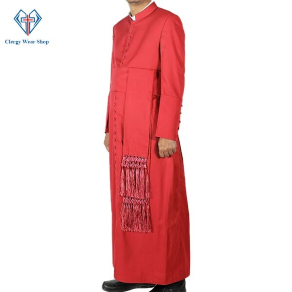 Clergy Cassock Red Mens 33 Button Robe