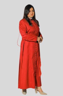 Ladies Cassock Red Graceful with 33 Button Front