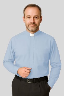 Light Blue clergy shrit for men