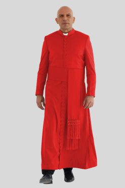 Luxury Red Clergy Cassock for Church Celebrations & Services