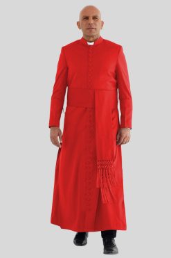 Luxury Red Clergy Cassock for Church Celebrations & Services