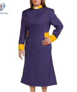 Perfact Women’s Clergy Dresses Navy with Golden Designer Buttons