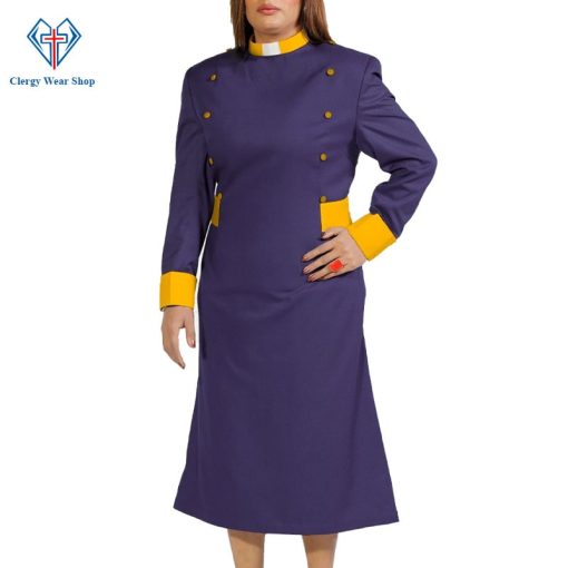 Perfact Women’s Clergy Dresses Navy with Golden Designer Buttons