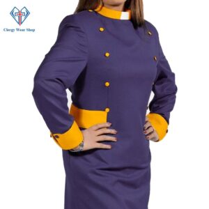 Perfact Women’s Clergy Dresses Navy with Golden Designer Buttons