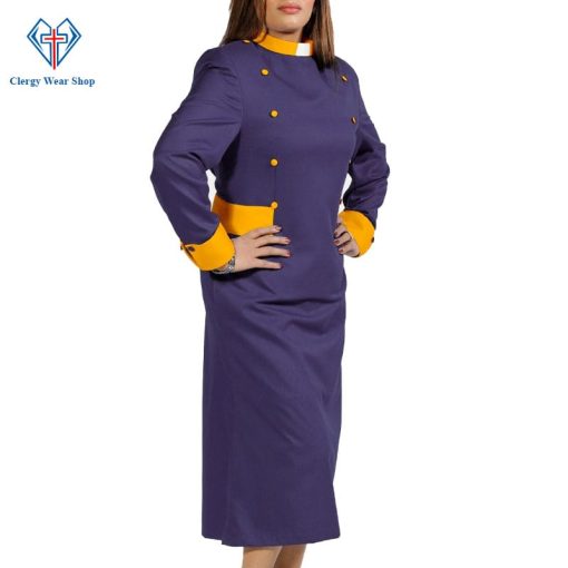 Perfact Women’s Clergy Dresses Navy with Golden Designer Buttons