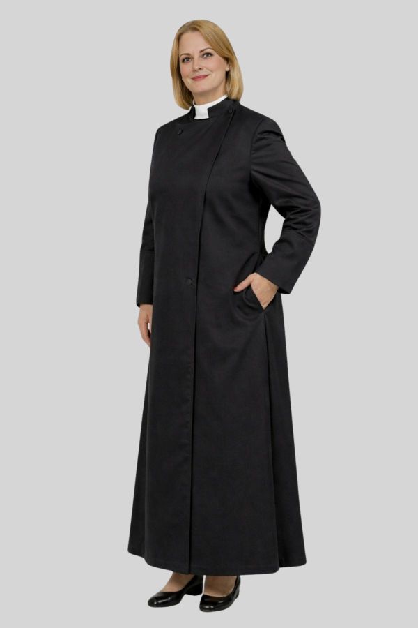 Priestly Womens Anglican Cassock Black for Sacred Event
