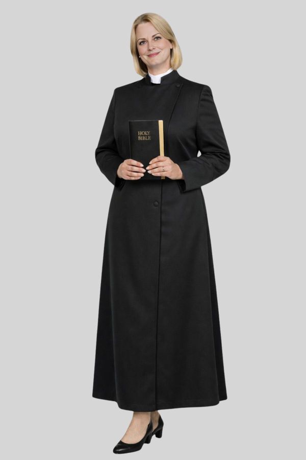 Priestly Womens Anglican Cassock Black for Sacred Event