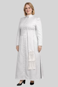 Purity White Womens Cassock for Church and Ministry