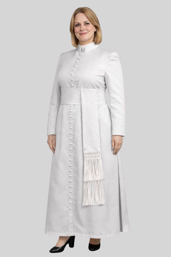 Purity White Womens Cassock for Church and Ministry