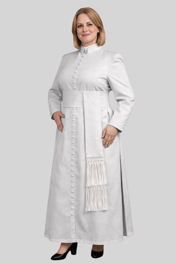 Purity White Womens Cassock for Church and Ministry