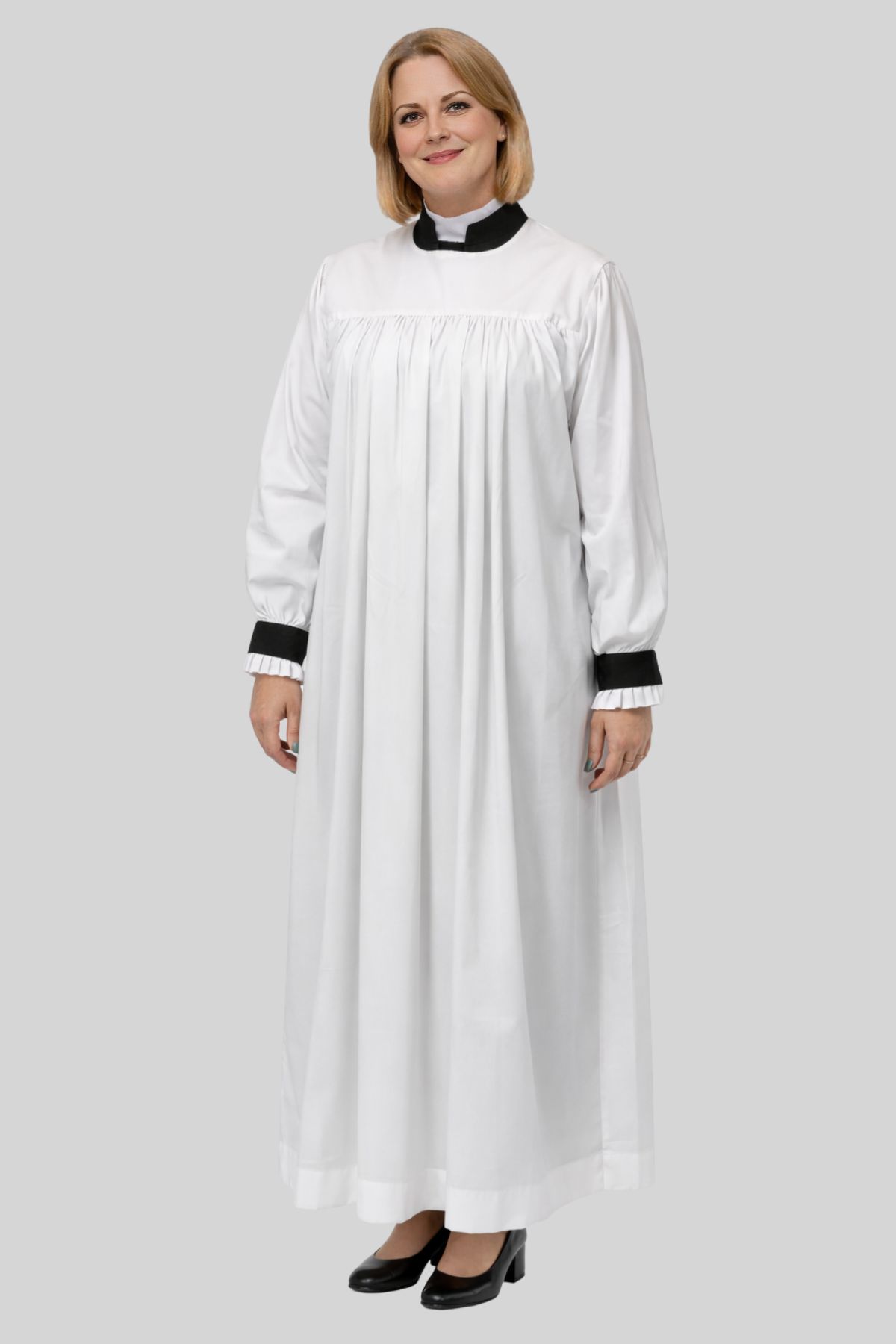Refined Black Women’s Clergy Chimere (6) White Rochet
