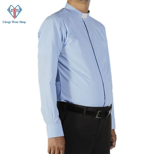 Tab Collar Clergy Shirt Light Blue for Men