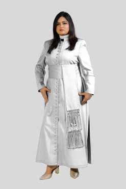 White 33 Button Cassock for Women in Pure Style