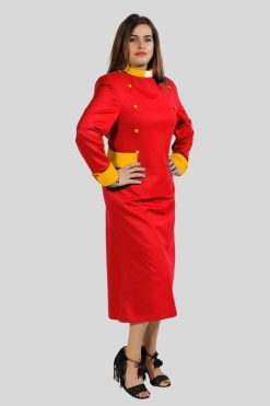 Clergy Dresses Red with Golden Designer Button Style