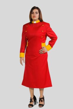 Clergy Dresses Red with Golden Designer Button Style
