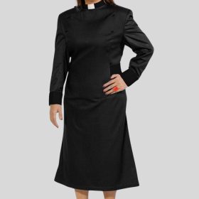 Designer Black Clergy Dress for Formal Church Use