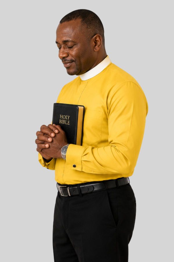 Golden Neckband Clergy Shirt for Bishops
