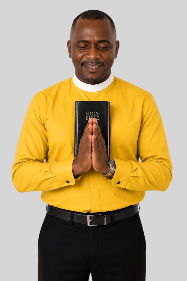 Golden Neckband Clergy Shirt for Bishops