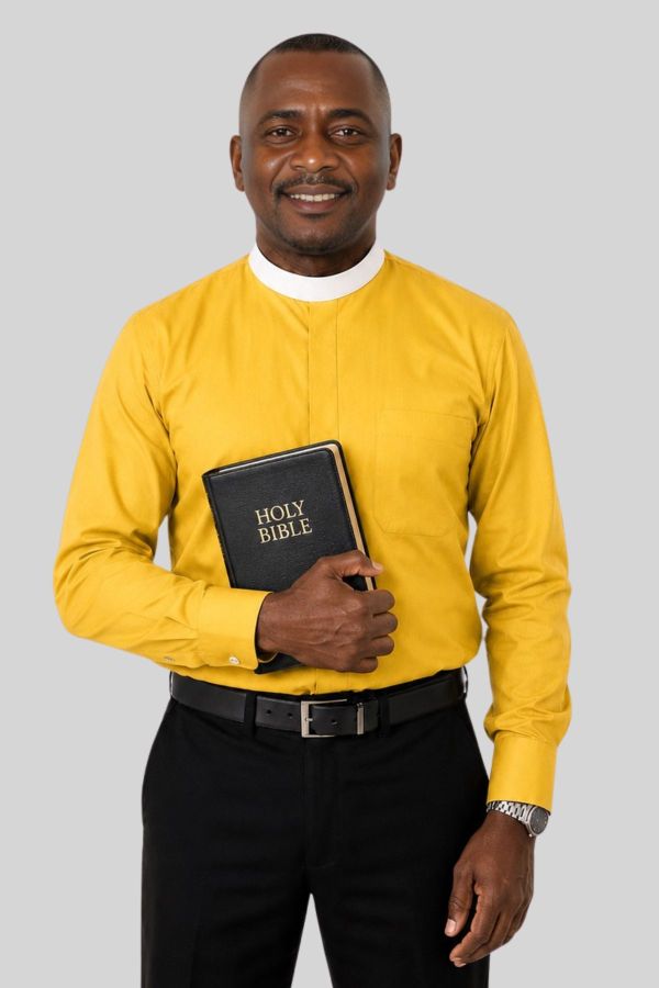 Golden Neckband Clergy Shirt for Bishops