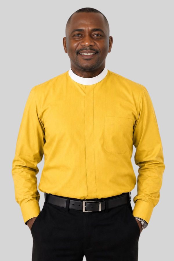 Golden Neckband Clergy Shirt for Bishops