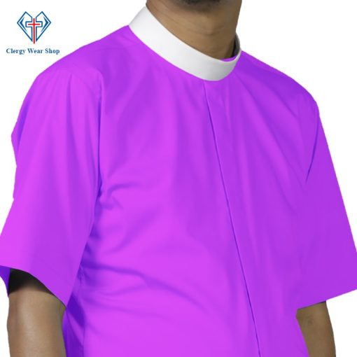 Neckband Clergy Shirt Fuchsia