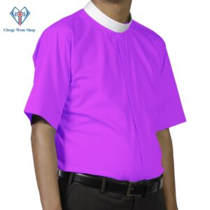 Neckband Clergy Shirt Fuchsia