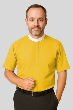 Neckband Clergy Shirt Gold