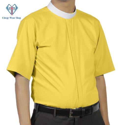 Neckband Clergy Shirt Gold