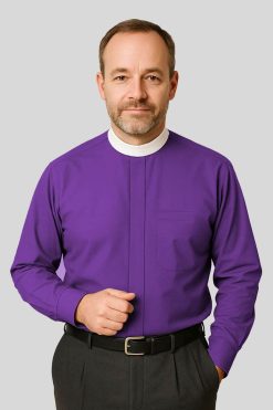 Neckband Clergy Shirt Purple