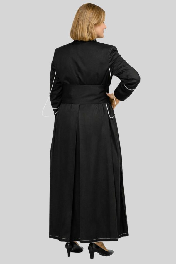 Pastoral Black Cassock with White Trim for Women