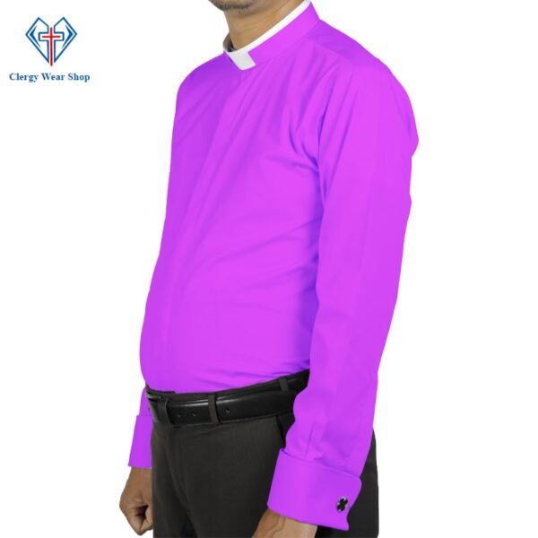 Purple Collar Shirt | Clerical Shirt Fuchsia | French Cuff Shirts