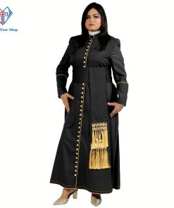 Women Clergy Robe Black