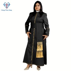 Women Clergy Robe Black