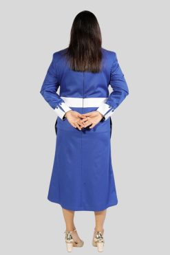 Women’s Clergy Dresses Royal Blue with White Button Accents