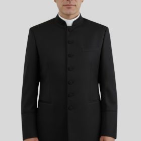 Black Clergy Jacket with Black Piping for Clergy Services