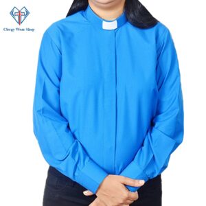 Women Clergy Shirts Blue