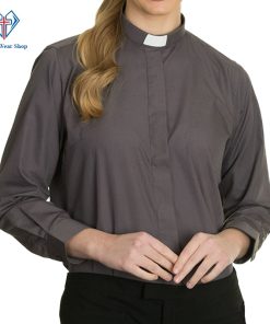 Women Clergy Shirts Grey