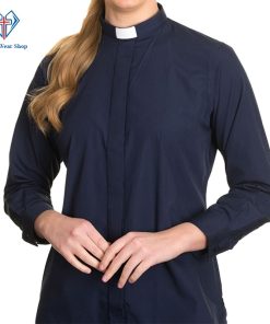 Women Clergy Shirts Navy