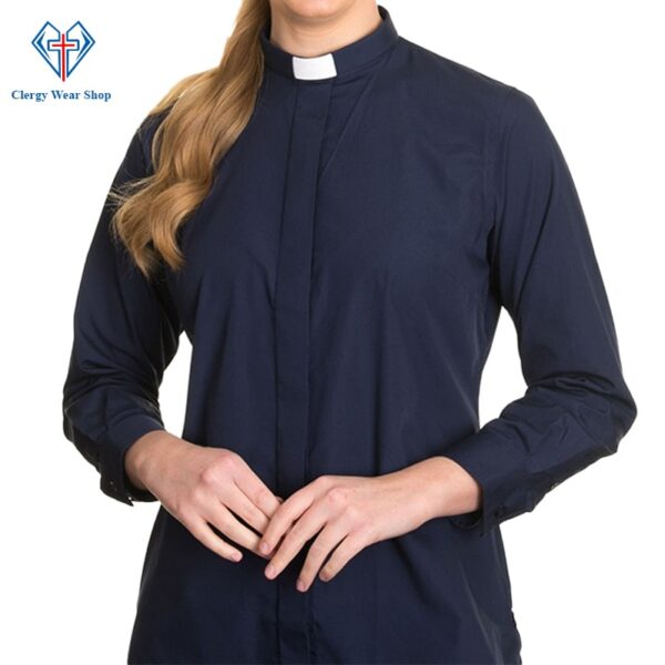 Women Clergy Shirts Navy